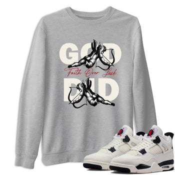 Sneaker match tees – Sneaker Tees To Match Air Jordan 4 Flight Club Shoes – God Did Tee Heather Grey 1