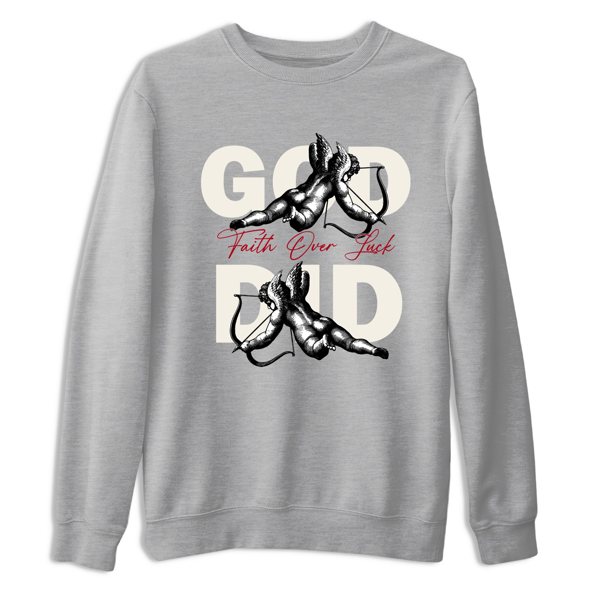 Sneaker match tees – Sneaker Tees To Match Air Jordan 4 Flight Club Shoes – God Did Tee Heather Grey 2
