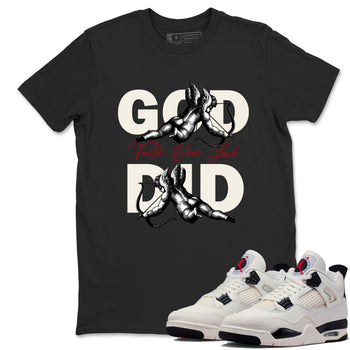 Sneaker match tees – Sneaker Tees To Match Air Jordan 4 Flight Club Shoes – God Did Tee Black 1