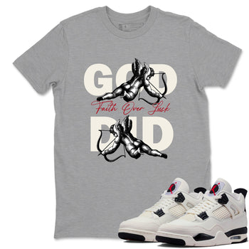 Sneaker match tees – Sneaker Tees To Match Air Jordan 4 Flight Club Shoes – God Did Tee Heather Grey 1