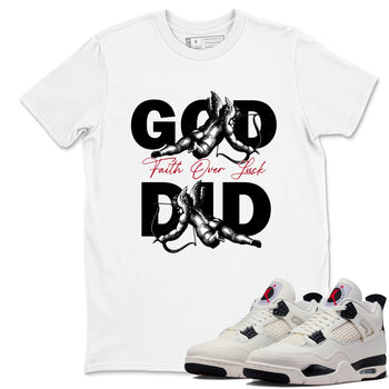 Sneaker match tees – Sneaker Tees To Match Air Jordan 4 Flight Club Shoes – God Did Tee White 1