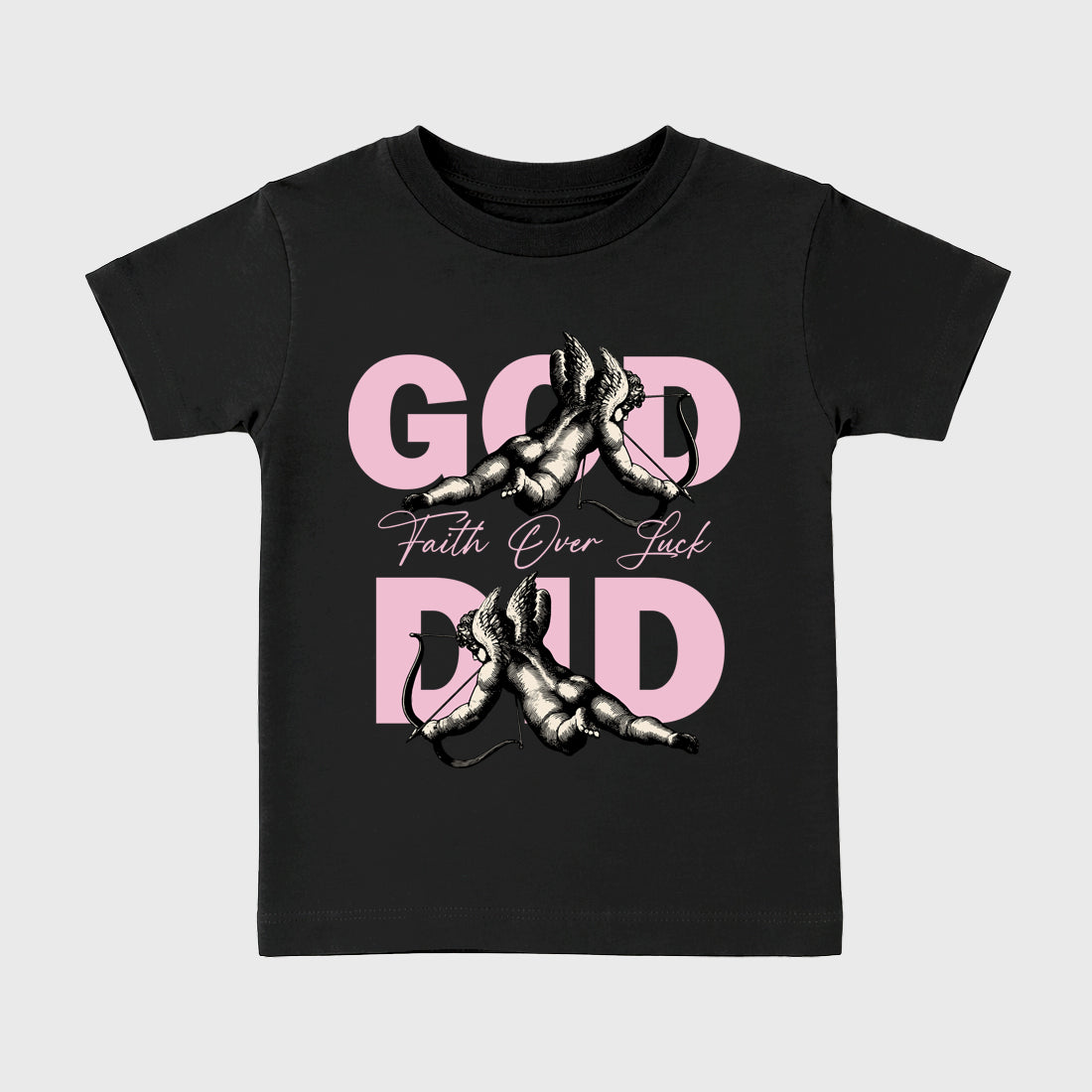 Sneaker match tees – Sneaker Tees To Match Air Jordan 4 Iced Carmine Shoes – God Did Kids T-Shirt Black 2