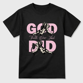 Sneaker match tees – Sneaker Tees To Match Air Jordan 4 Iced Carmine Shoes – God Did Tee Black 2