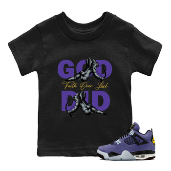 Sneaker match tees – Sneaker Tees To Match Air Jordan 4 Lakeshow Shoes – God Did Kids T-Shirt Black 1