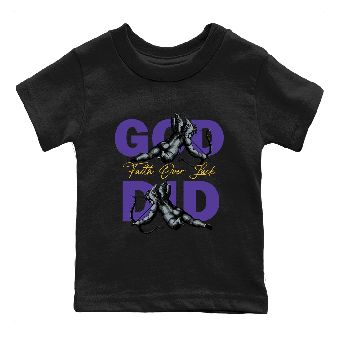 Sneaker match tees – Sneaker Tees To Match Air Jordan 4 Lakeshow Shoes – God Did Kids T-Shirt Black 2