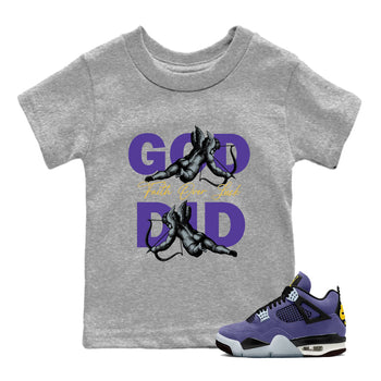 Sneaker match tees – Sneaker Tees To Match Air Jordan 4 Lakeshow Shoes – God Did Kids T-Shirt Heather Grey 1