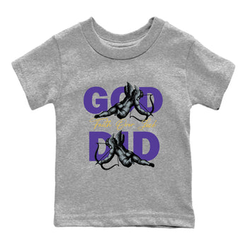 Sneaker match tees – Sneaker Tees To Match Air Jordan 4 Lakeshow Shoes – God Did Kids T-Shirt Heather Grey 2