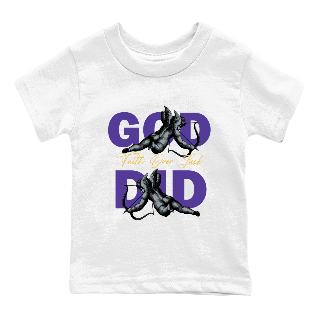 Sneaker match tees – Sneaker Tees To Match Air Jordan 4 Lakeshow Shoes – God Did Kids T-Shirt White 2
