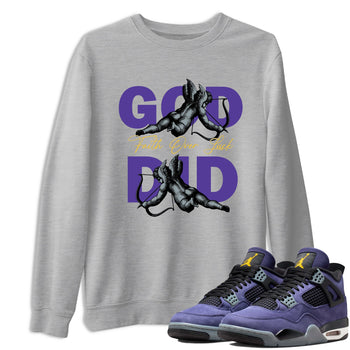 Sneaker match tees – Sneaker Tees To Match Air Jordan 4 Lakeshow Shoes – God Did Tee Heather Grey 1