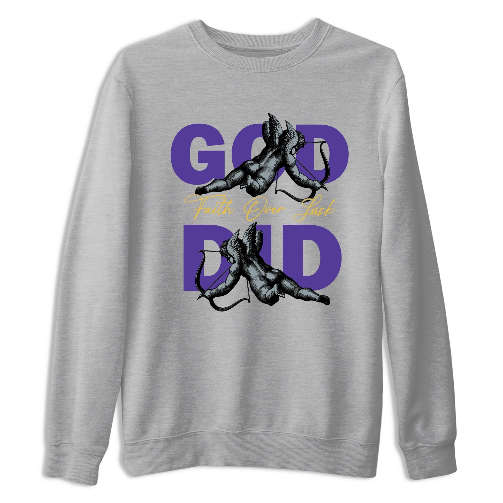 Sneaker match tees – Sneaker Tees To Match Air Jordan 4 Lakeshow Shoes – God Did Tee Heather Grey 2