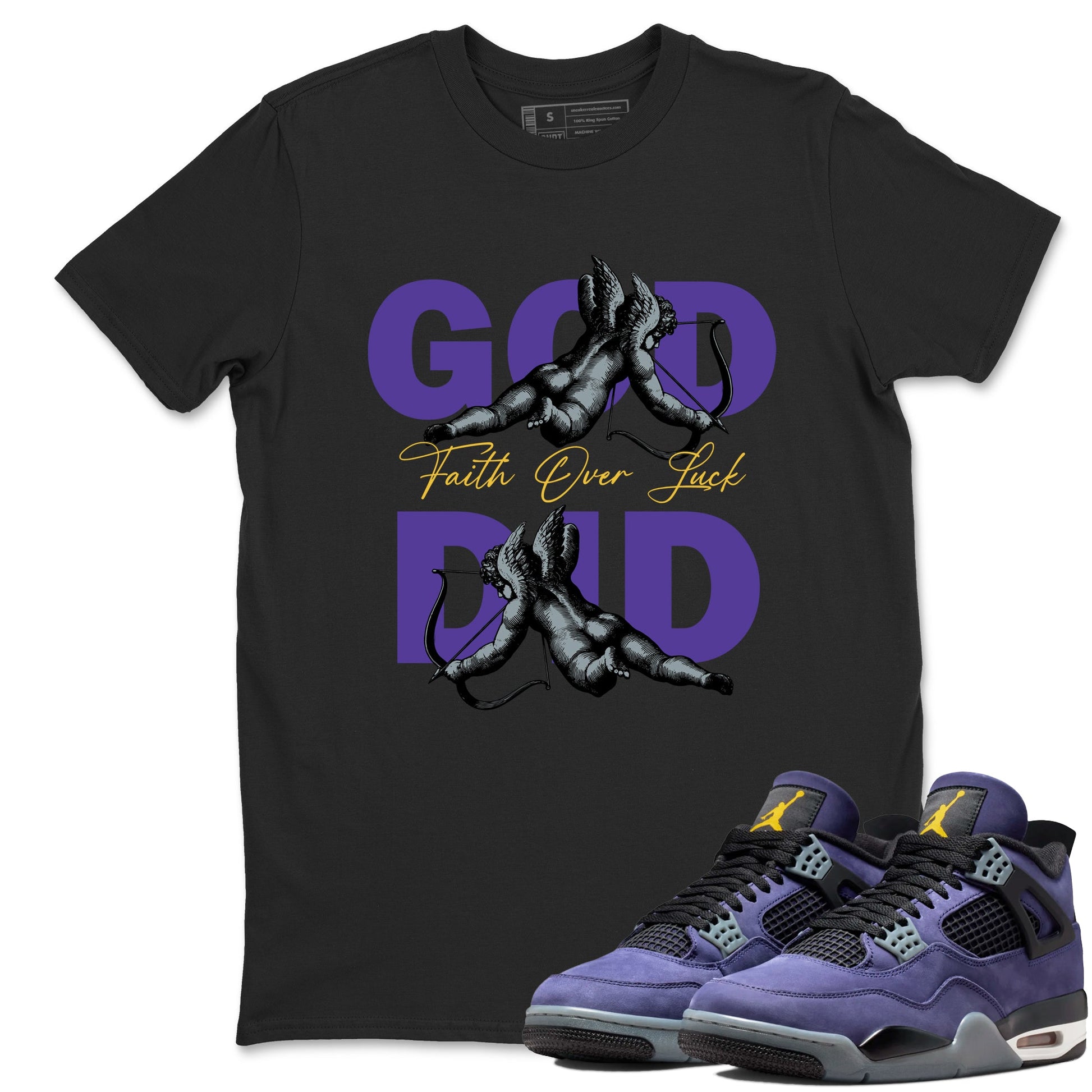 Sneaker match tees – Sneaker Tees To Match Air Jordan 4 Lakeshow Shoes – God Did Tee Black 1