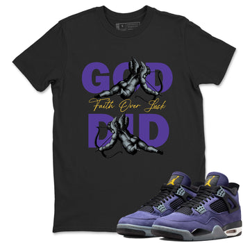 Sneaker match tees – Sneaker Tees To Match Air Jordan 4 Lakeshow Shoes – God Did Tee Black 1