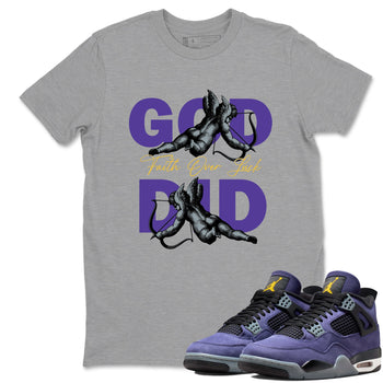 Sneaker match tees – Sneaker Tees To Match Air Jordan 4 Lakeshow Shoes – God Did Tee Heather Grey 1