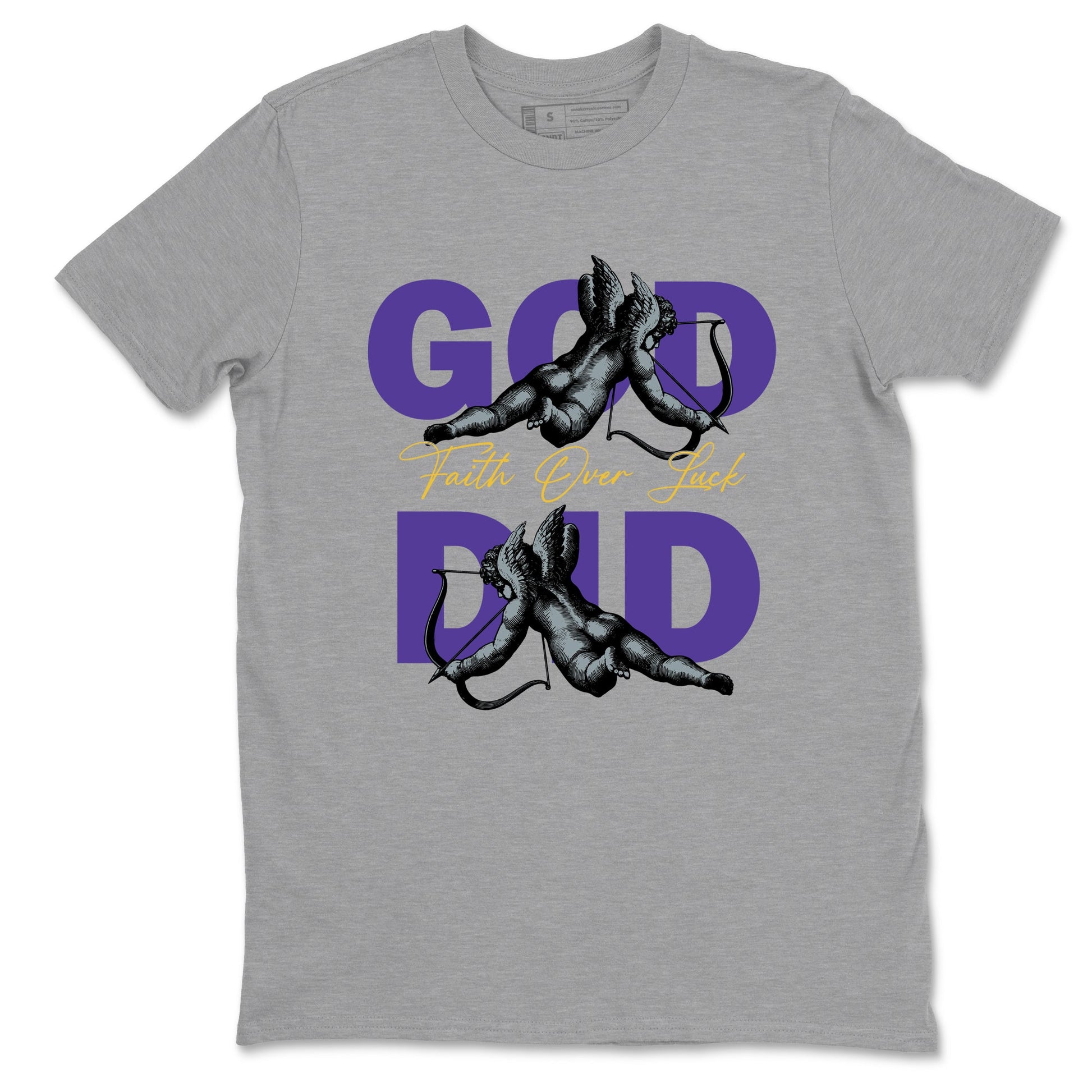 Sneaker match tees – Sneaker Tees To Match Air Jordan 4 Lakeshow Shoes – God Did Tee Heather Grey 2
