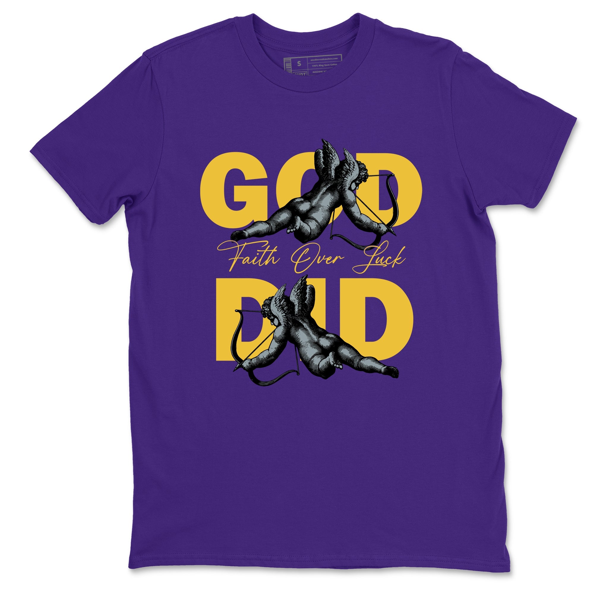 Sneaker match tees – Sneaker Tees To Match Air Jordan 4 Lakeshow Shoes – God Did Tee Purple 2