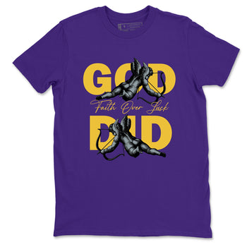 Sneaker match tees – Sneaker Tees To Match Air Jordan 4 Lakeshow Shoes – God Did Tee Purple 2