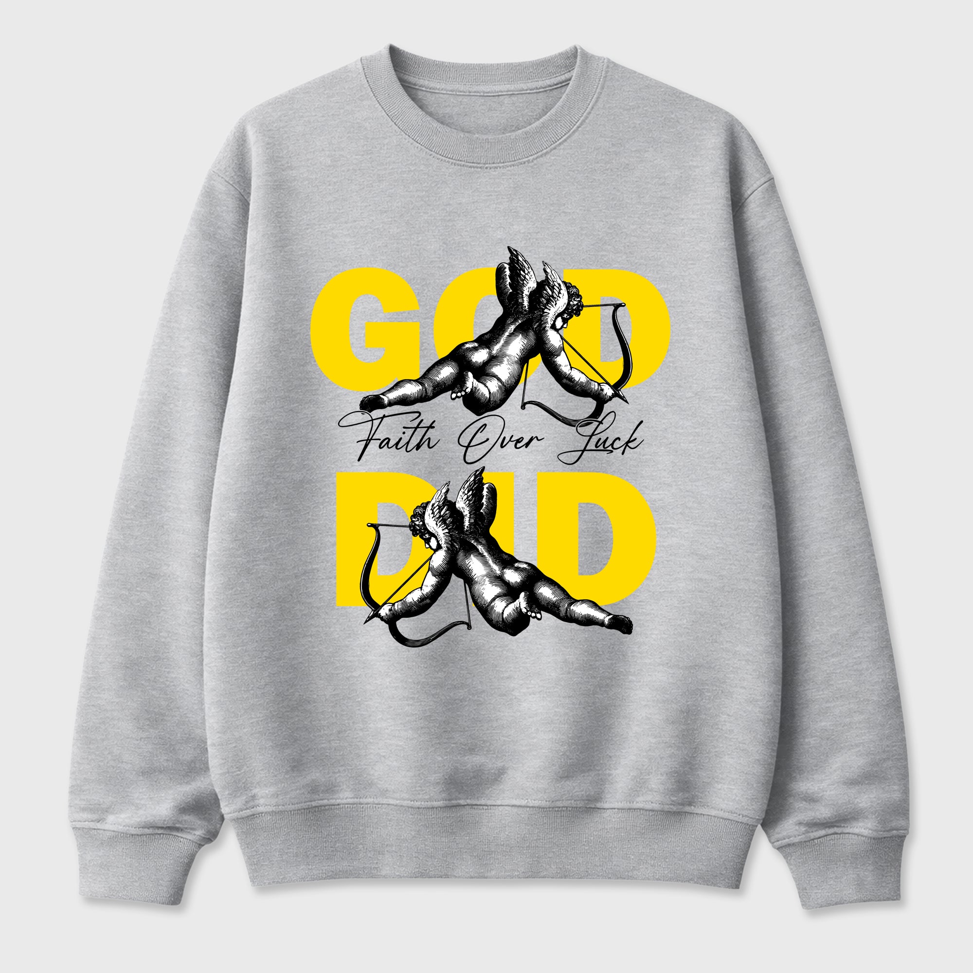 God Did Graphic T-Shirt featuring original streetwear artwork designed to match the Air Jordan 4 Tour Yellow. Heather Grey 2 Graphic Tee.