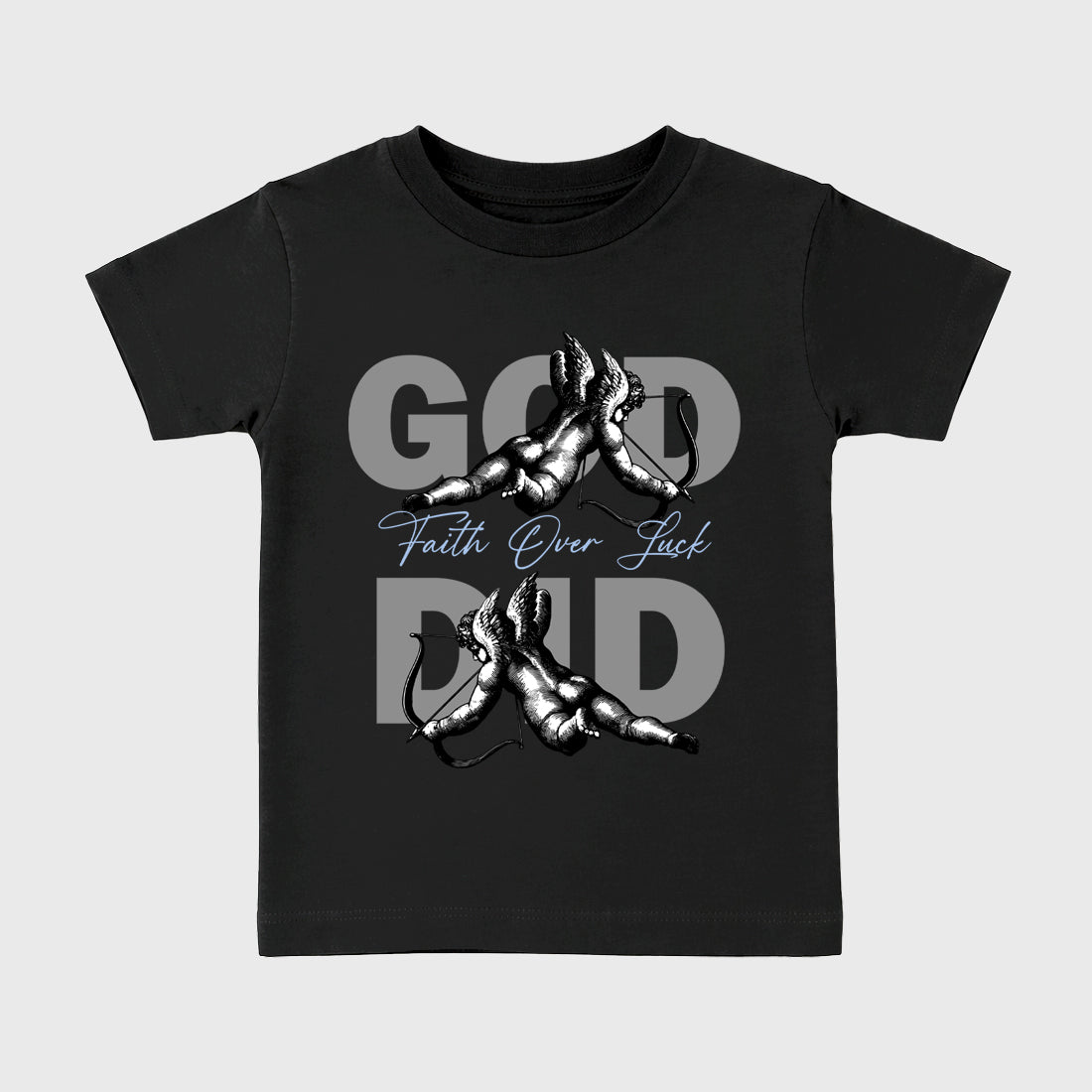 Sneaker match tees – Sneaker Tees To Match Air Jordan 5 White Metallic Shoes – God Did Kids T-Shirt Black 2