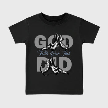 Sneaker match tees – Sneaker Tees To Match Air Jordan 5 White Metallic Shoes – God Did Kids T-Shirt Black 2