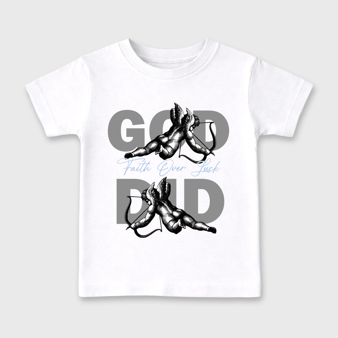 Sneaker match tees – Sneaker Tees To Match Air Jordan 5 White Metallic Shoes – God Did Kids T-Shirt White 2
