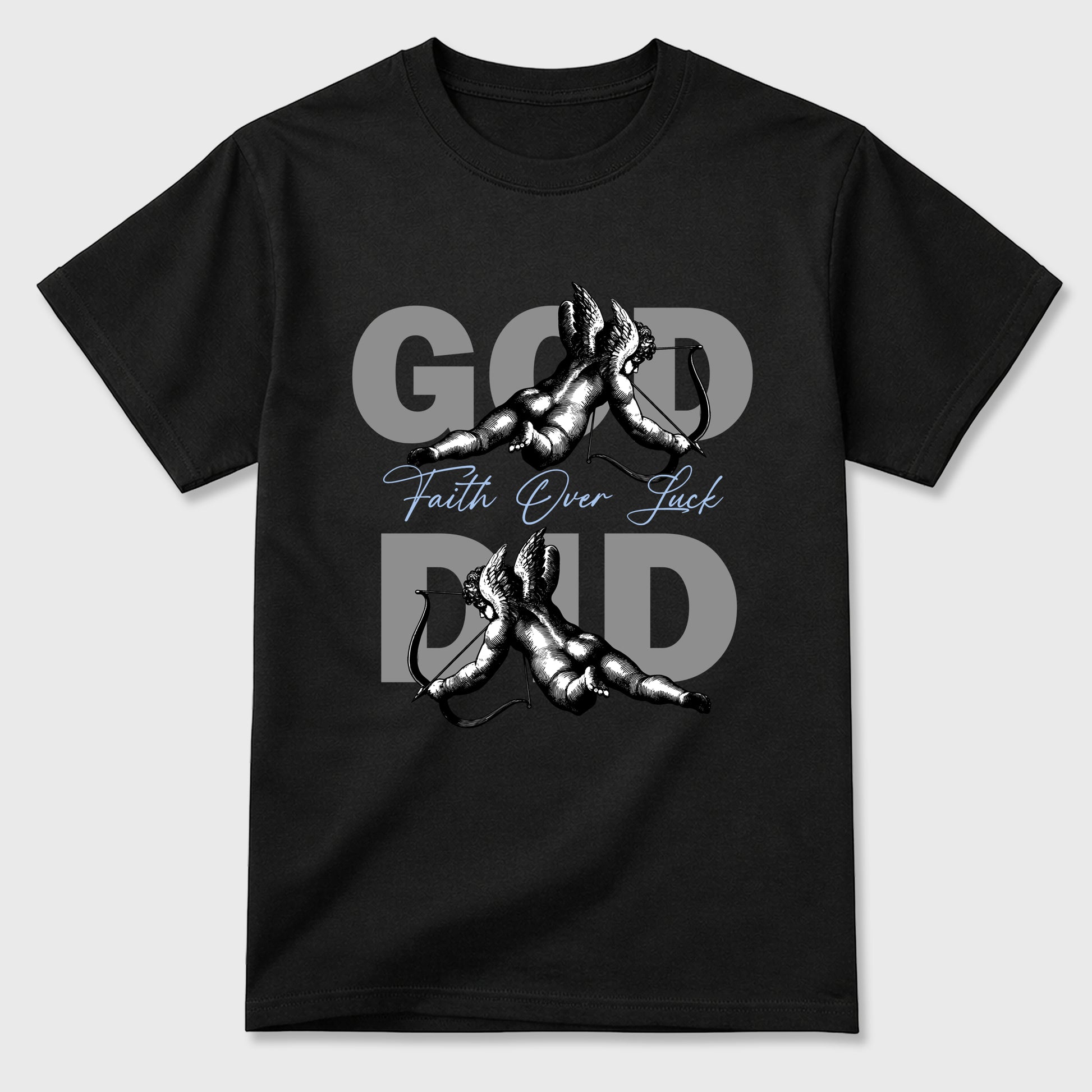 Sneaker match tees – Sneaker Tees To Match Air Jordan 5 White Metallic Shoes – God Did Tee Black 2