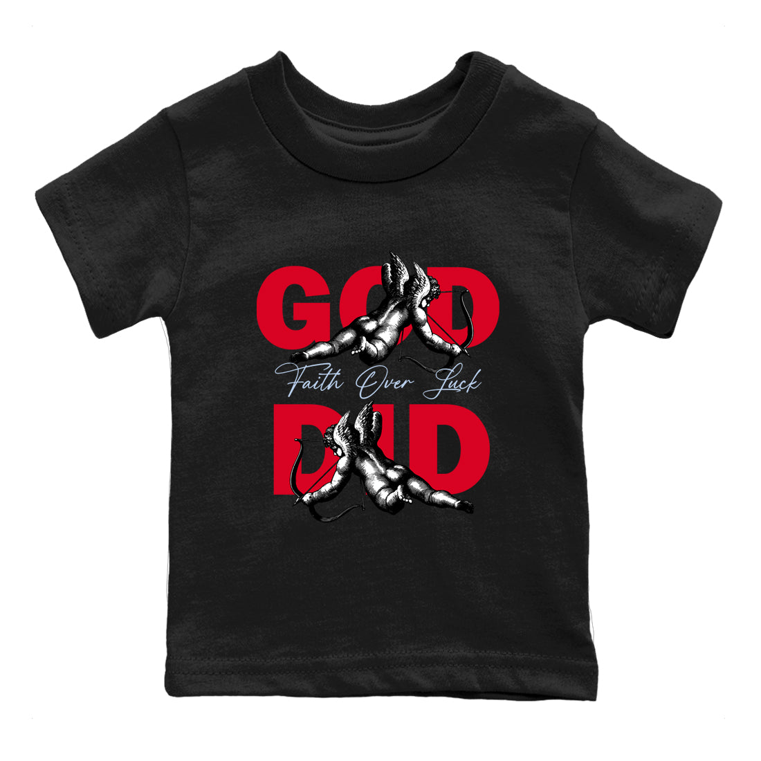 Sneaker match tees – Sneaker Tees To Match Air Jordan 6 Reverse Infrared Shoes – God Did Kids T-Shirt Black 2