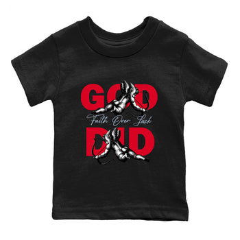 Sneaker match tees – Sneaker Tees To Match Air Jordan 6 Reverse Infrared Shoes – God Did Kids T-Shirt Black 2
