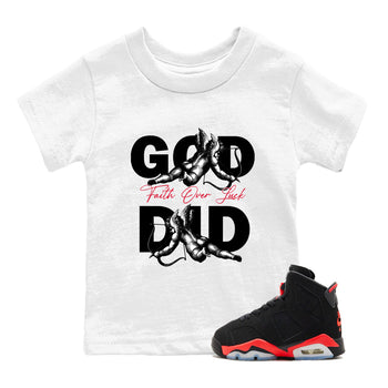 Sneaker match tees – Sneaker Tees To Match Air Jordan 6 Reverse Infrared Shoes – God Did Kids T-Shirt White 1