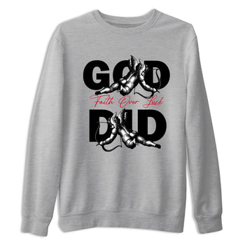 Sneaker match tees – Sneaker Tees To Match Air Jordan 6 Reverse Infrared Shoes – God Did Tee Heather Grey 2