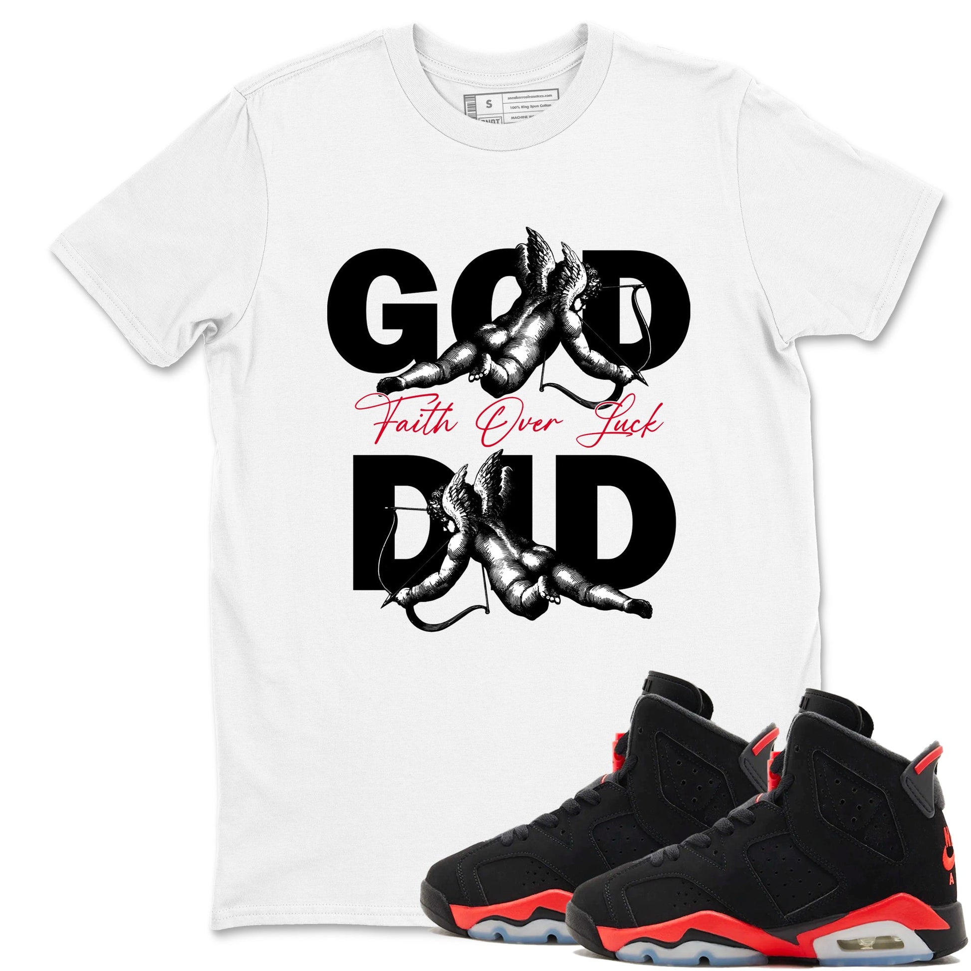 Sneaker match tees – Sneaker Tees To Match Air Jordan 6 Reverse Infrared Shoes – God Did Tee White 1