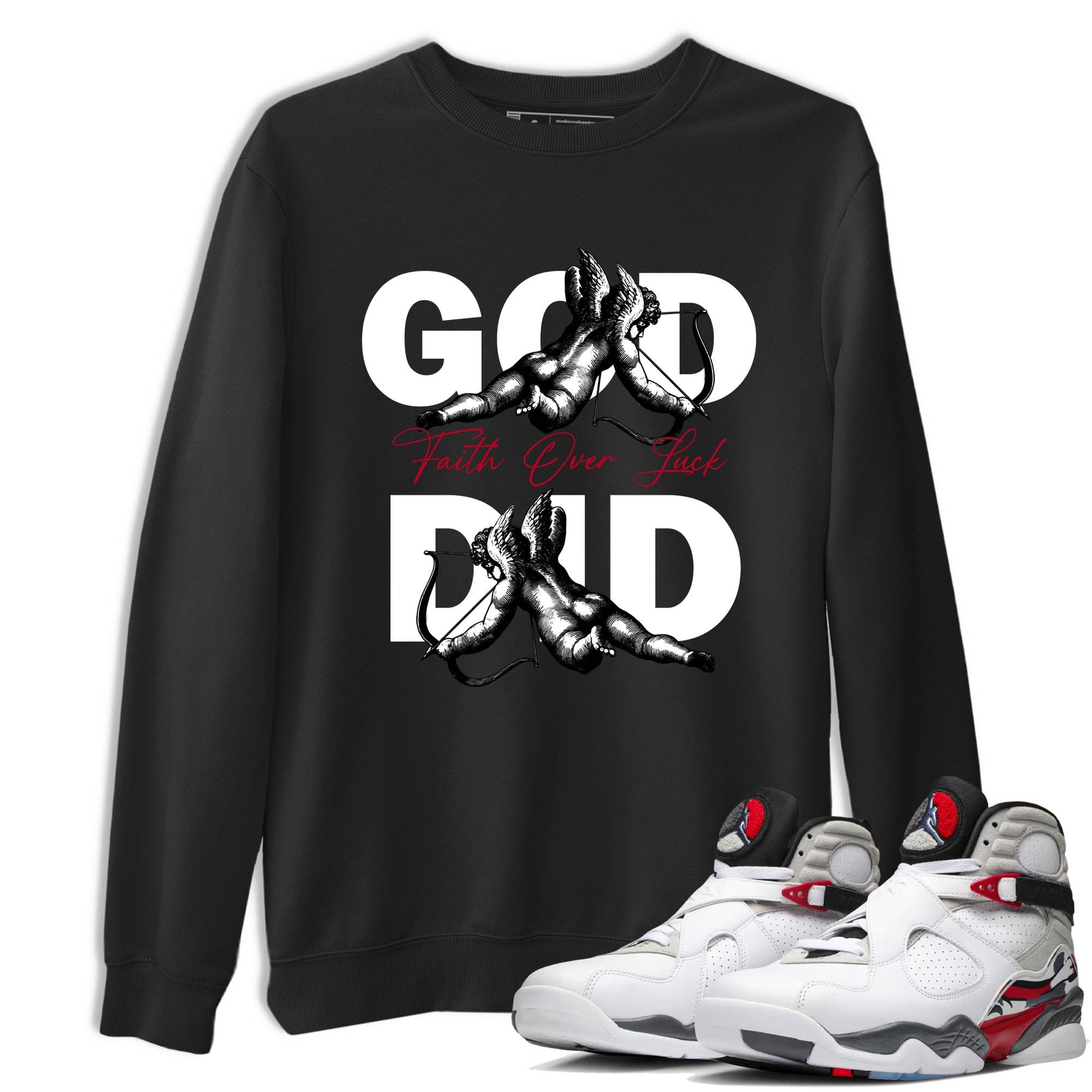 Sneaker Threads – Sneaker Tees To Match Air Jordan 8 Bunny – God Did Graphic Tee Black 1. Perfect for Jordan releases 2025 colorways.