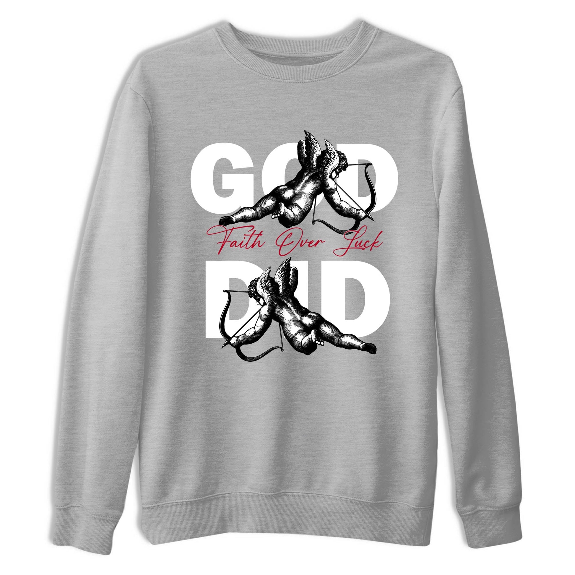 Sneaker Threads – Sneaker Tees To Match Air Jordan 8 Bunny – God Did Graphic Tee Heather Grey 2. Perfect for Jordan releases 2025 colorways.