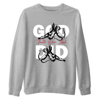 Sneaker Threads – Sneaker Tees To Match Air Jordan 8 Bunny – God Did Graphic Tee Heather Grey 2. Perfect for Jordan releases 2025 colorways.