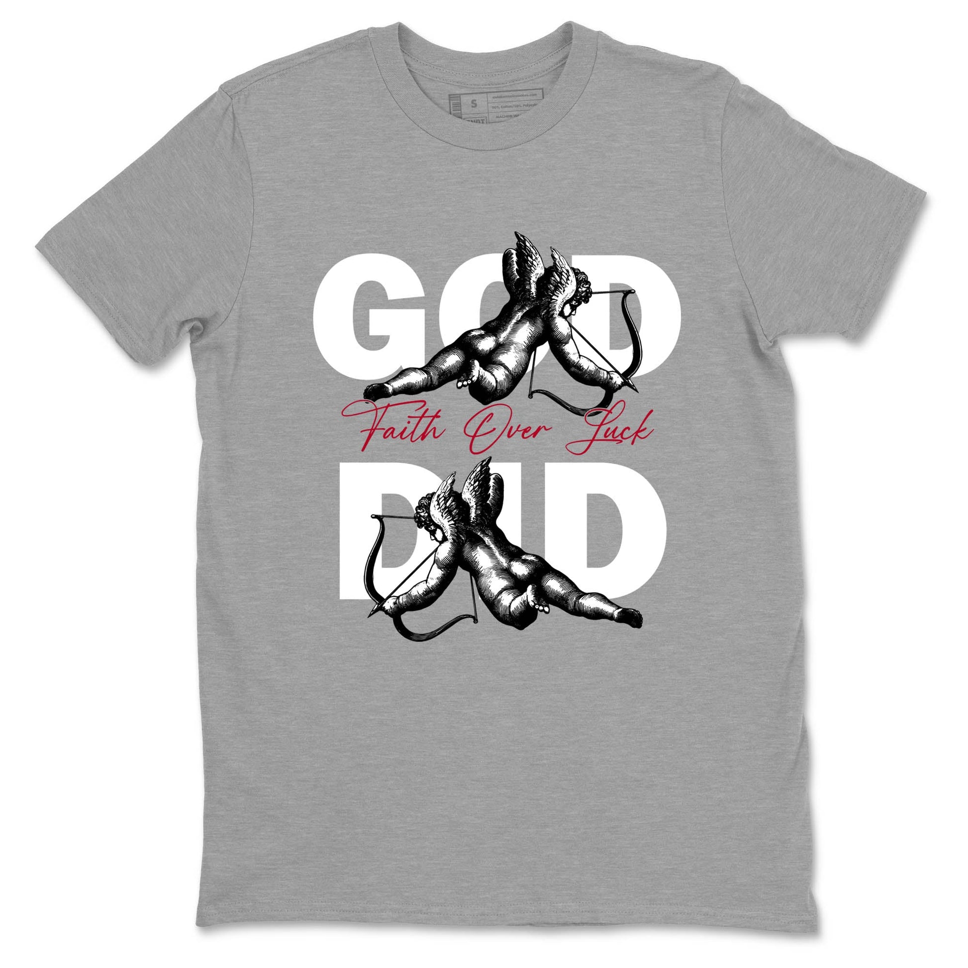 Sneaker Threads – Sneaker Tees To Match Air Jordan 8 Bunny – God Did Graphic Tee Heather Grey 2. Perfect for Jordan releases 2025 colorways.