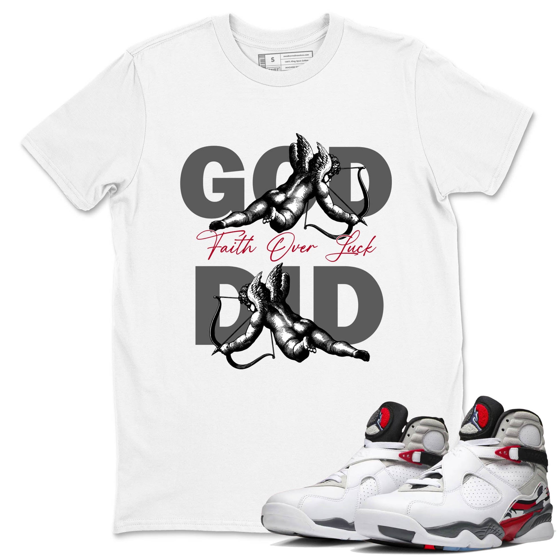 Sneaker Threads – Sneaker Tees To Match Air Jordan 8 Bunny – God Did Graphic Tee White 1. Perfect for Jordan releases 2025 colorways.