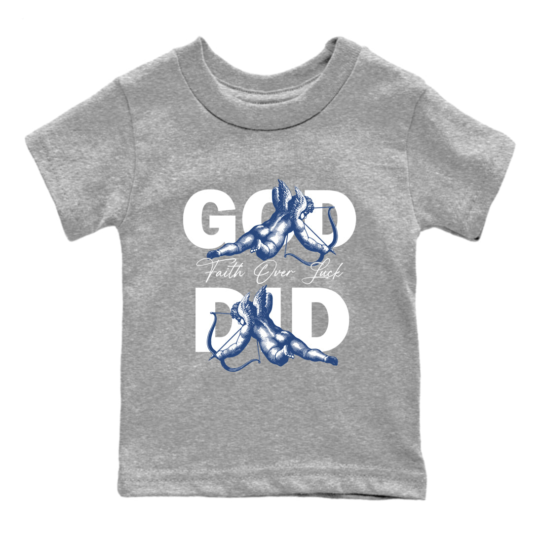Sneaker match tees – Sneaker Tees To Match Air Jordan 9 Flint Grey Shoes – God Did Kids T-Shirt Heather Grey 2