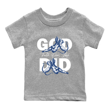 Sneaker match tees – Sneaker Tees To Match Air Jordan 9 Flint Grey Shoes – God Did Kids T-Shirt Heather Grey 2