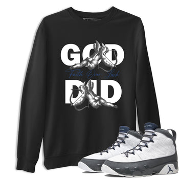 Sneaker match tees – Sneaker Tees To Match Air Jordan 9 Flint Grey Shoes – God Did Tee Black 1