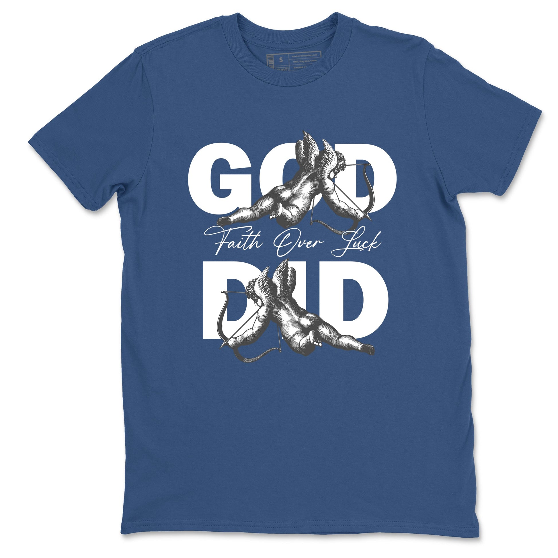 Sneaker match tees – Sneaker Tees To Match Air Jordan 9 Flint Grey Shoes – God Did Tee Denim Blue 2