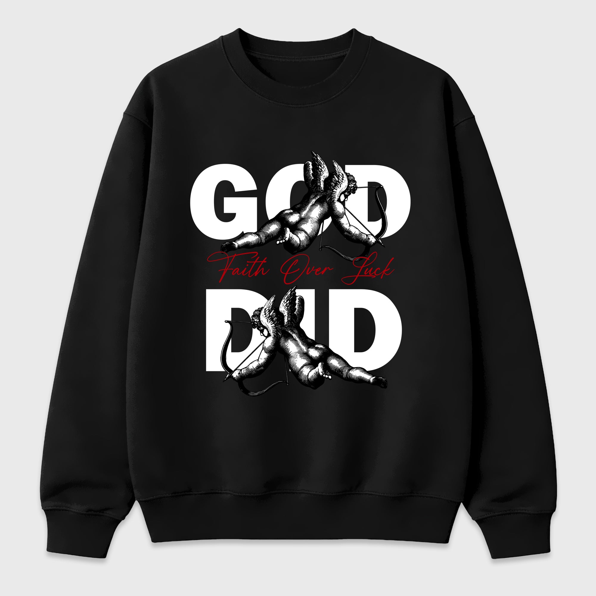 God Did Graphic T-Shirt featuring original streetwear artwork designed to match the Air Jordan 9 True Red. Black 2 Graphic Tee.