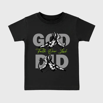 Sneaker match tees – Sneaker Tees To Match Air Max 90 Neon Yellow Shoes – God Did Kids T-Shirt Black 2