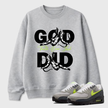 Sneaker match tees – Sneaker Tees To Match Air Max 90 Neon Yellow Shoes – God Did Tee Heather Grey 1