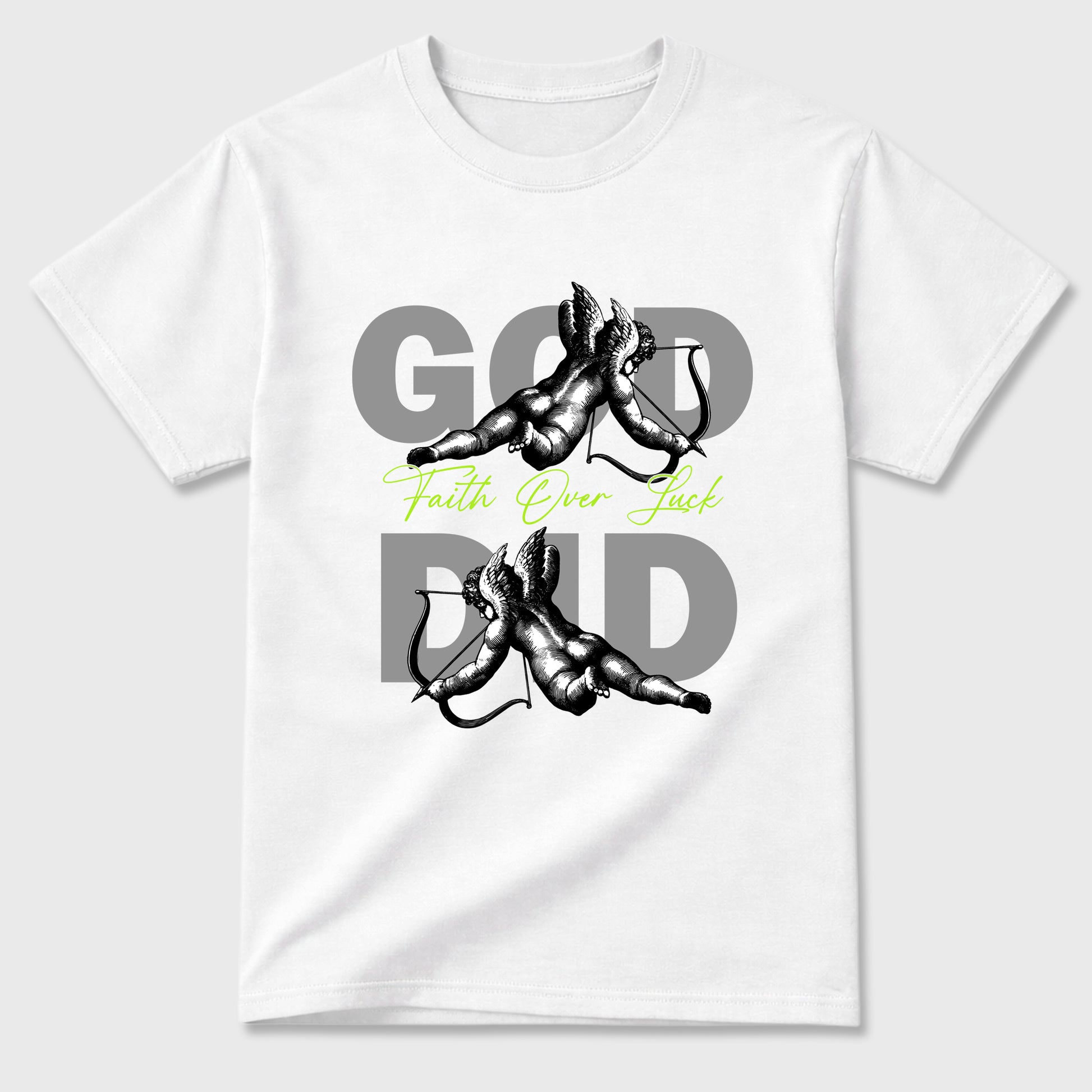 Sneaker match tees – Sneaker Tees To Match Air Max 90 Neon Yellow Shoes – God Did Tee White 2