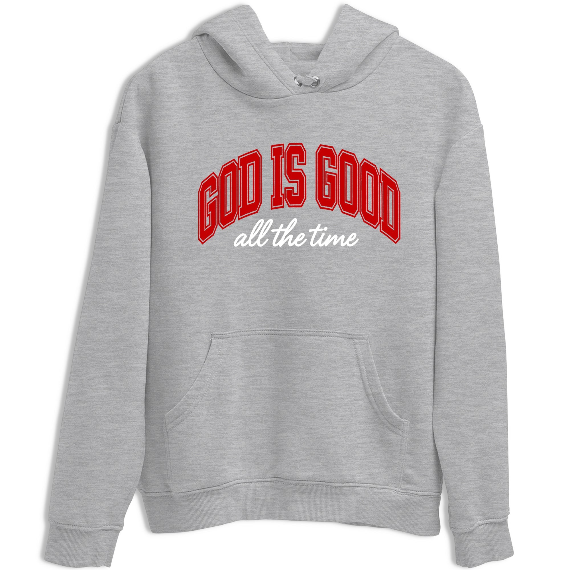God Is Good sneaker match t-shirt styled to complete your fit with the Air Force 1 University Red sneakers, shown in Heather Grey 2.