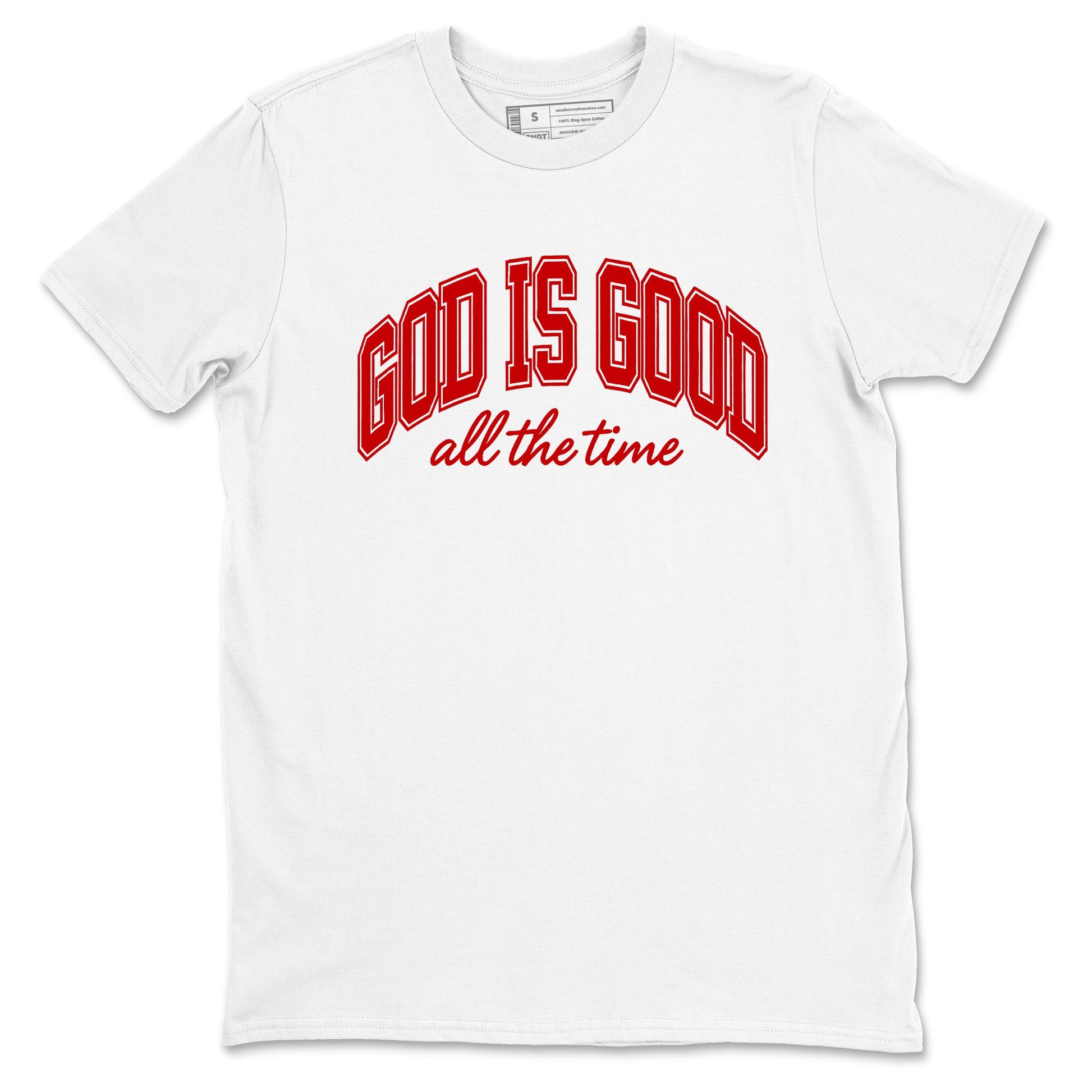 God Is Good sneaker match t-shirt styled to complete your fit with the Air Force 1 University Red sneakers, shown in White 2.
