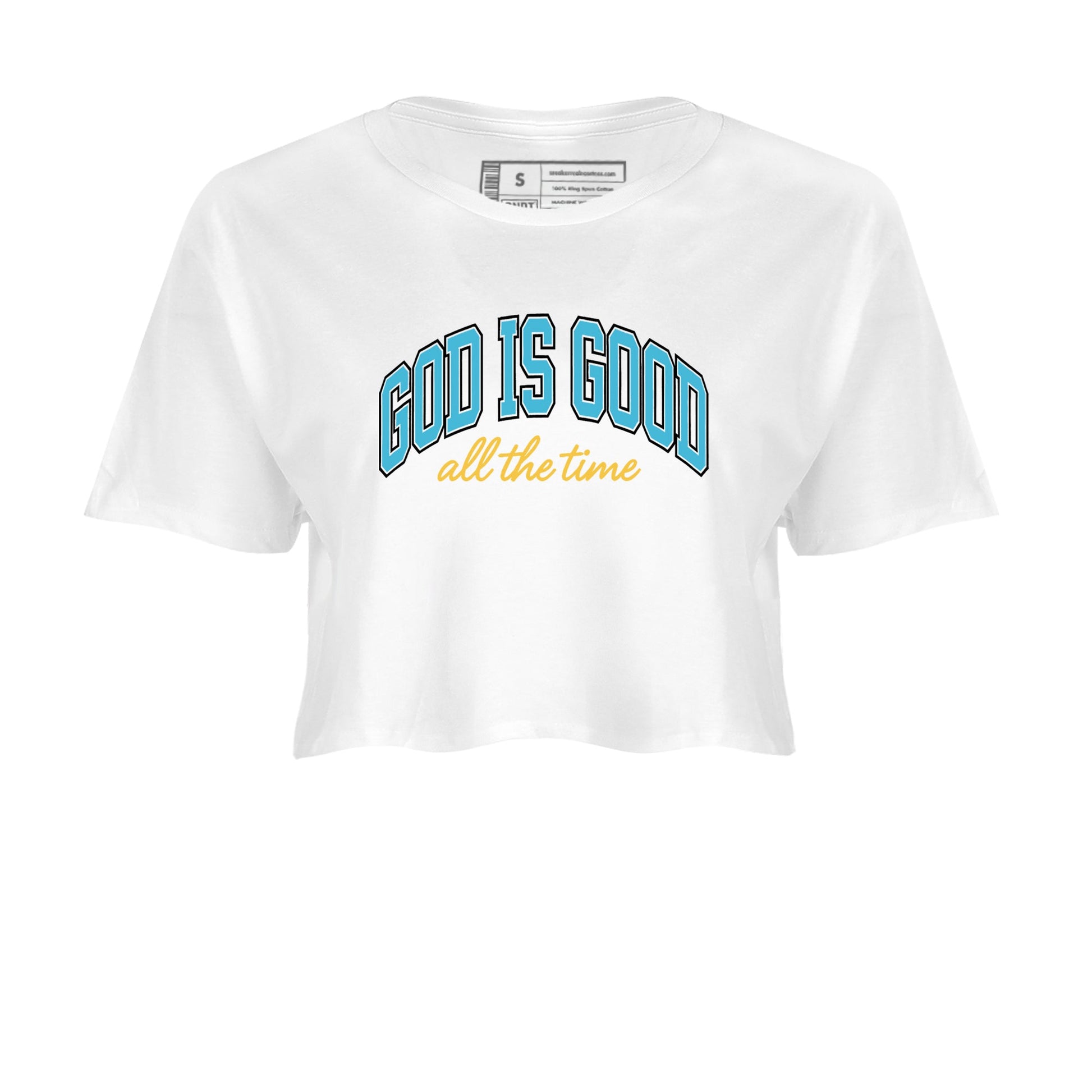 Sneaker Threads – Sneaker Tees To Match Air Jordan 11 Retro Gamma – God Is Good Crop Tee White 2. Perfect for Jordan releases 2025 colorways.