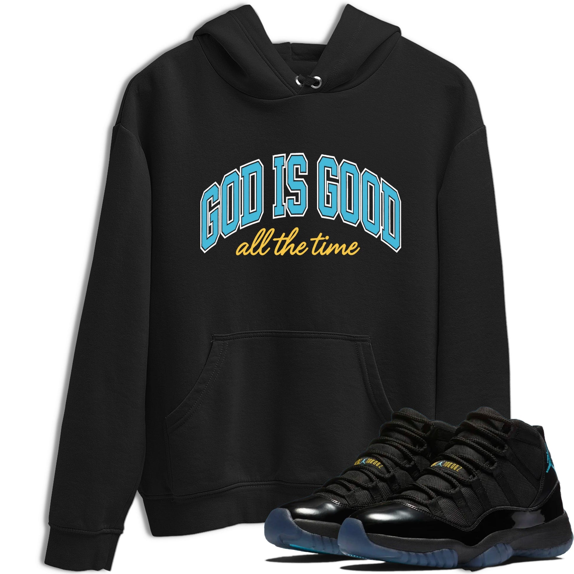 Sneaker Threads – Sneaker Tees To Match Air Jordan 11 Retro Gamma – God Is Good Graphic Tee Black 1. Perfect for Jordan releases 2025 colorways.