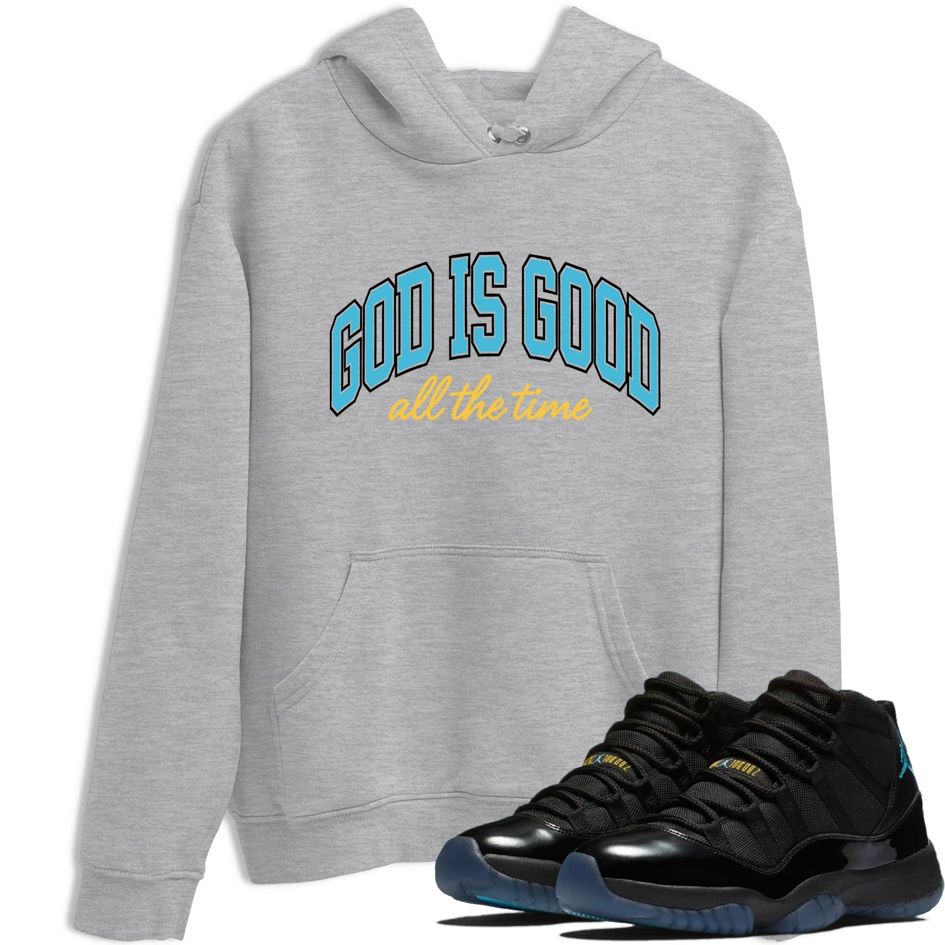 Sneaker Threads – Sneaker Tees To Match Air Jordan 11 Retro Gamma – God Is Good Graphic Tee Heather Grey 1. Perfect for Jordan releases 2025 colorways.