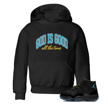 Sneaker Threads – Sneaker Tees To Match Air Jordan 11 Retro Gamma – God Is Good Youth Graphic Tee Black 1. Perfect for Jordan releases 2025 colorways.