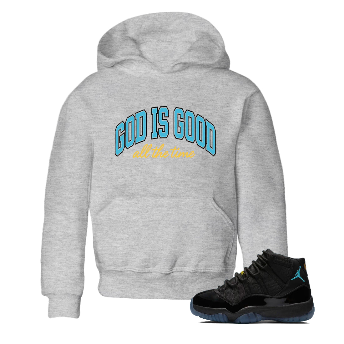 Sneaker Threads – Sneaker Tees To Match Air Jordan 11 Retro Gamma – God Is Good Youth Graphic Tee Heather Grey 1. Perfect for Jordan releases 2025 colorways.